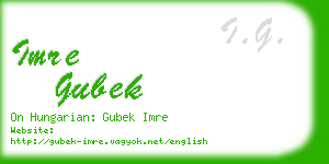 imre gubek business card